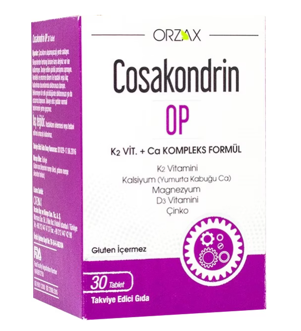 Orzax Cosakondrin OP K2 Vitamin Ca Complex 30 Tablets