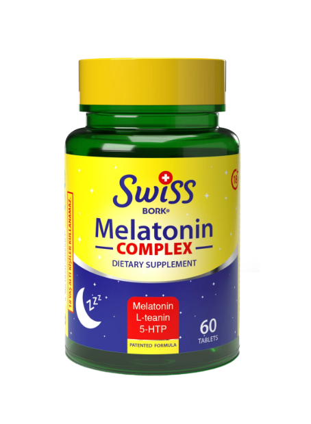 мелатонин, сон, бессонница, melatonin complex, l-теанин, 5-htp, стресс, нервная система, качество сна, засыпание, восстановление, швейцарское качество