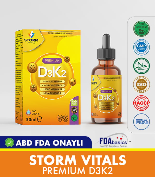 Storm Vitals Premium D3K2 капли витамин D3 1000 IU + K2 11.25 мкг, 30 мл