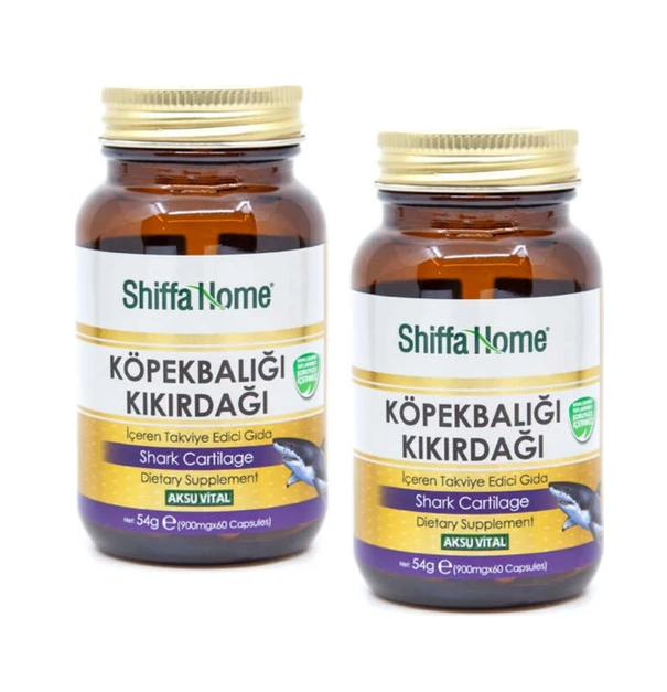ShiffaHome Köpekbalığı Kıkırdağı (Shark Cartilage) 900 mg 60 Capsules