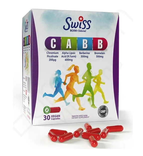 Swiss Bork CABB Complex (Chromium Picolinate + Alpha Lipoic Acid + Berberine + Bromelain), 30 капсул